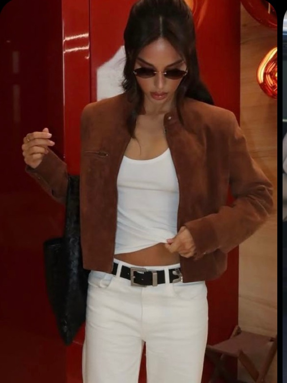 Anthropologie Brown Suede Moto Jacket